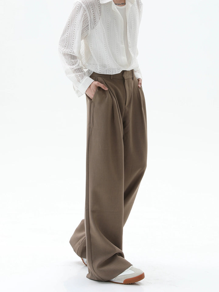 Pleated Wide-Leg Loose Fit Pants