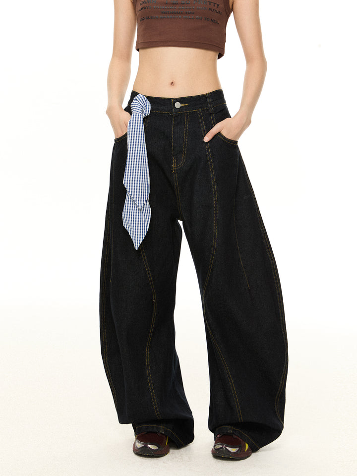 Retro Weite Beinform Lässige Jeans 