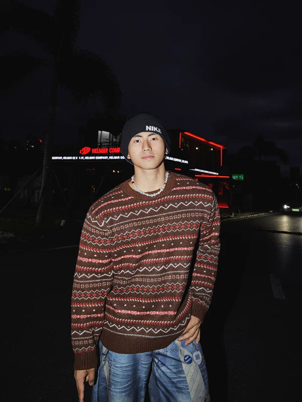 Maglione in lana Jacquard Fair Isle 