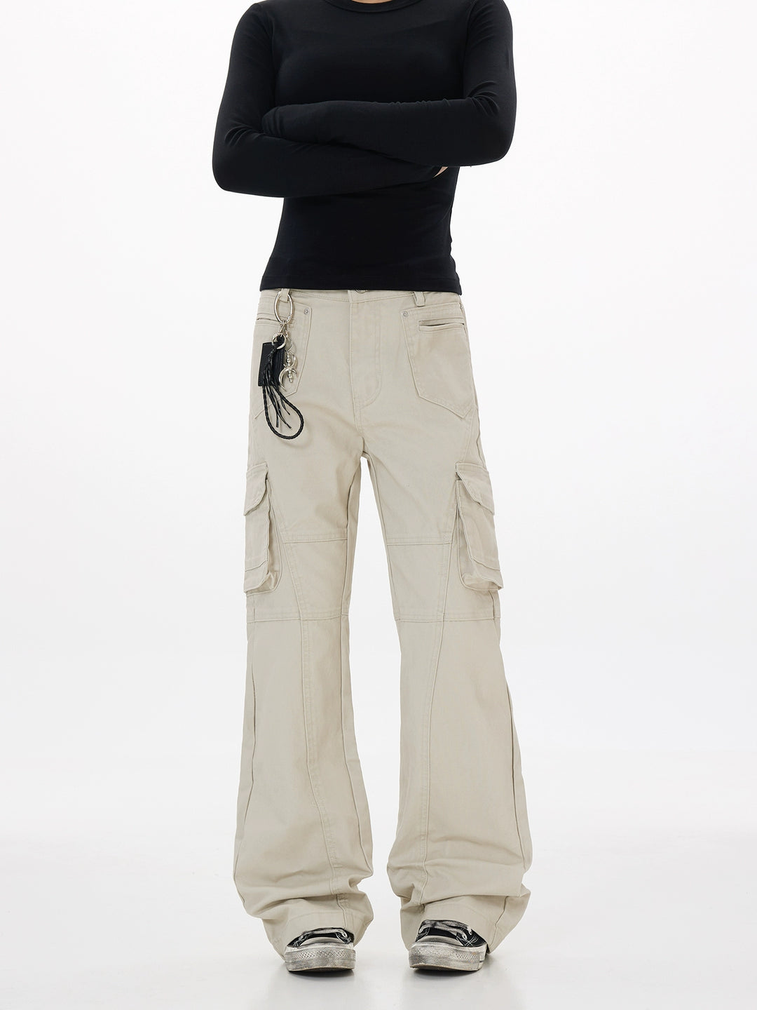 Low Waist Flared Cargo Pants