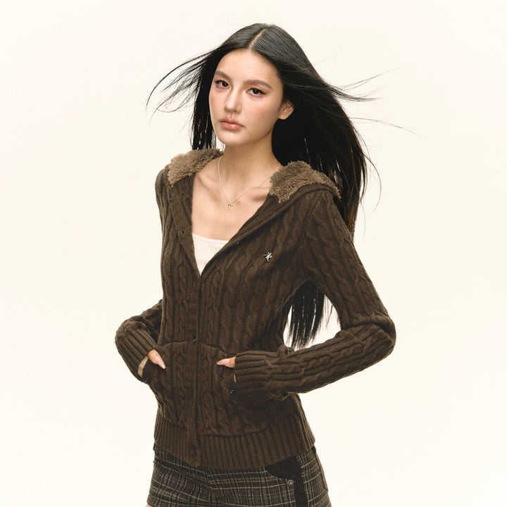 Cable Knit Button Front Sweater