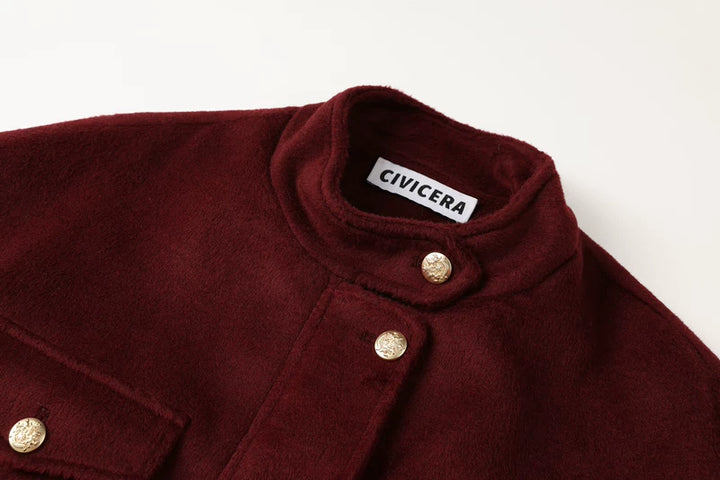 Stand Collar Wool Baseball Jacket