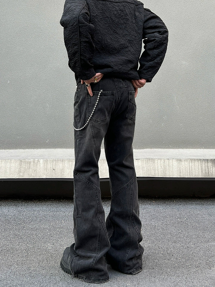 Pantalons Cleanfit à couture lourde évasée 
