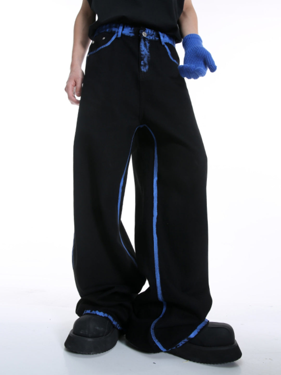 Graffiti Loose Straight Wide-Leg Pants