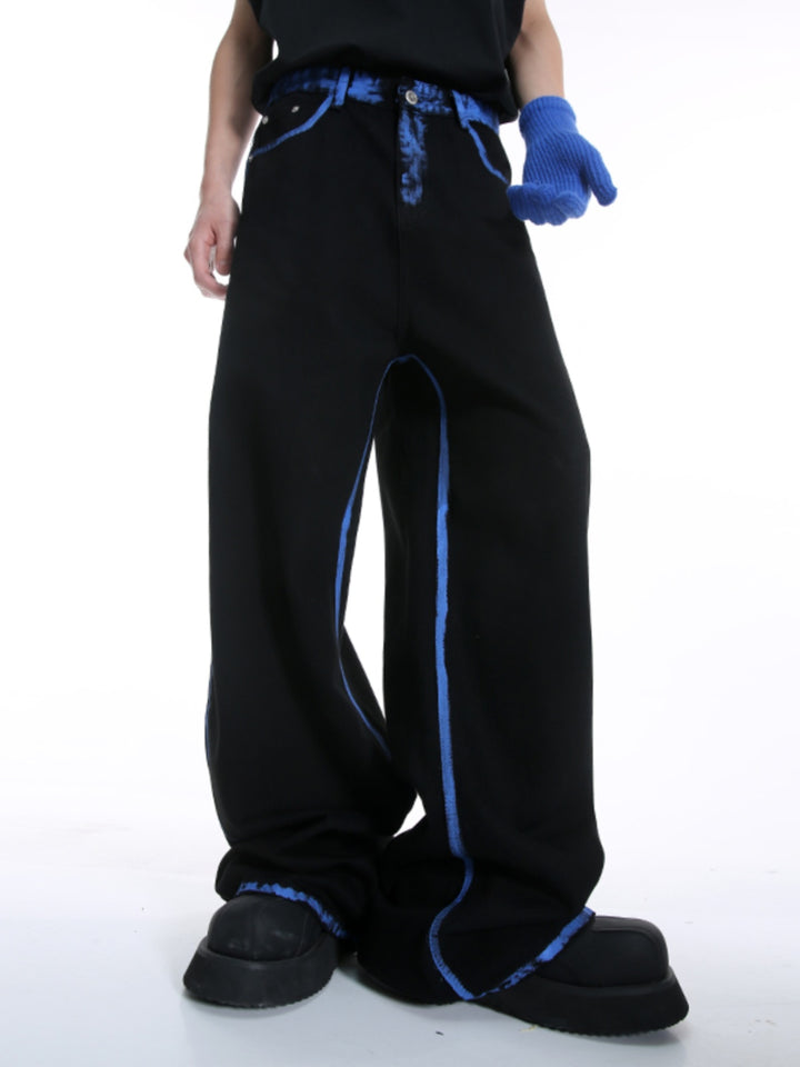 Graffiti Loose Straight Wide-Leg Pants