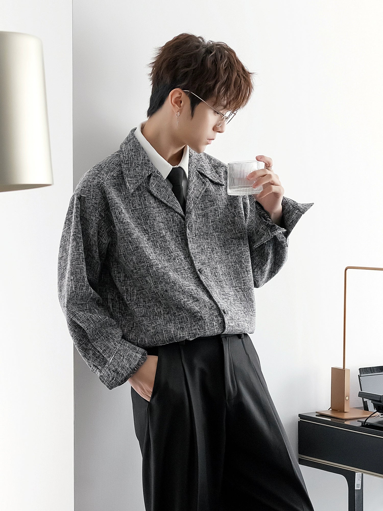 Küba Yaka İki Parça Gömlek ve Pantolon 