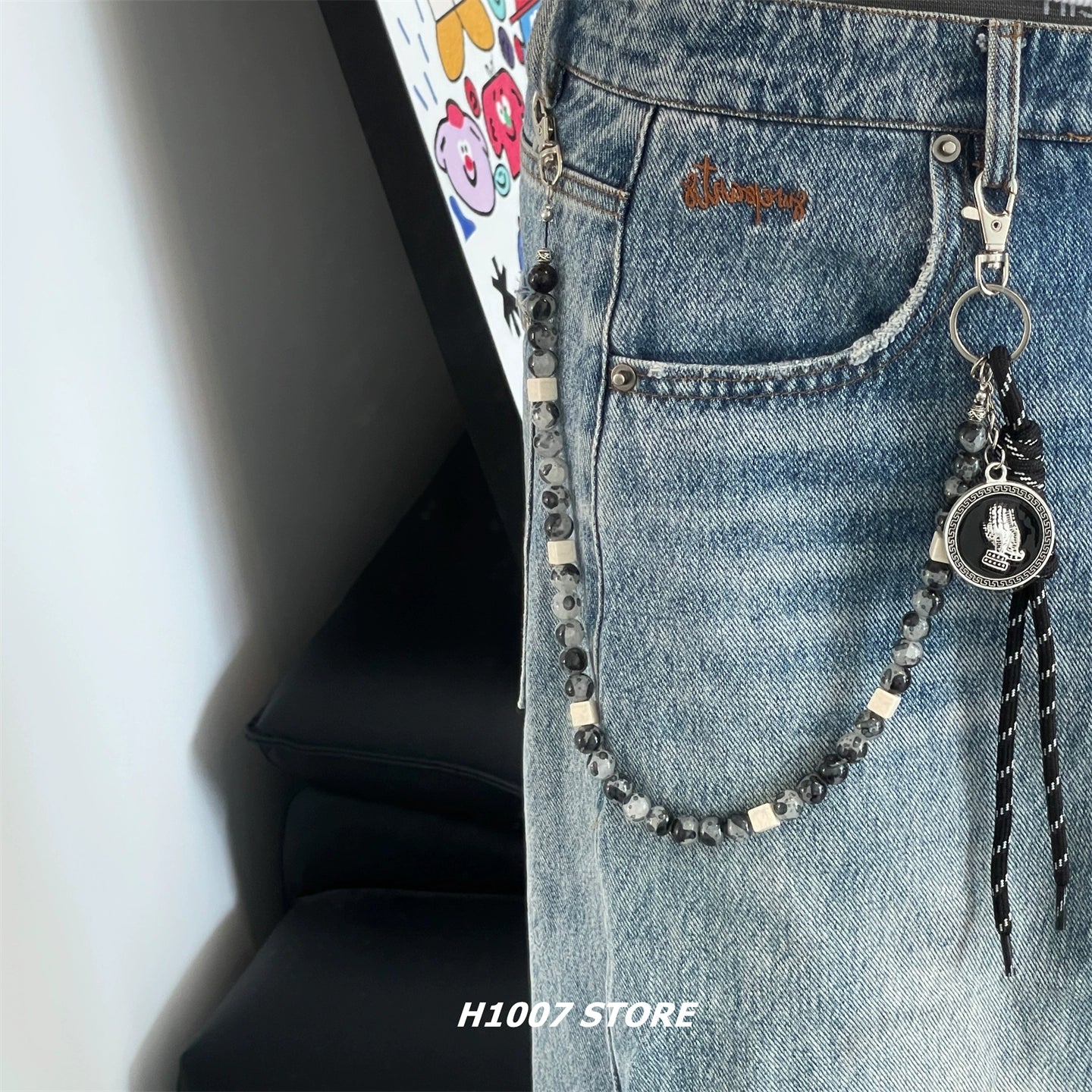 Boncuklu Örgülü İp Pantolon Zincir Aksesuarı 