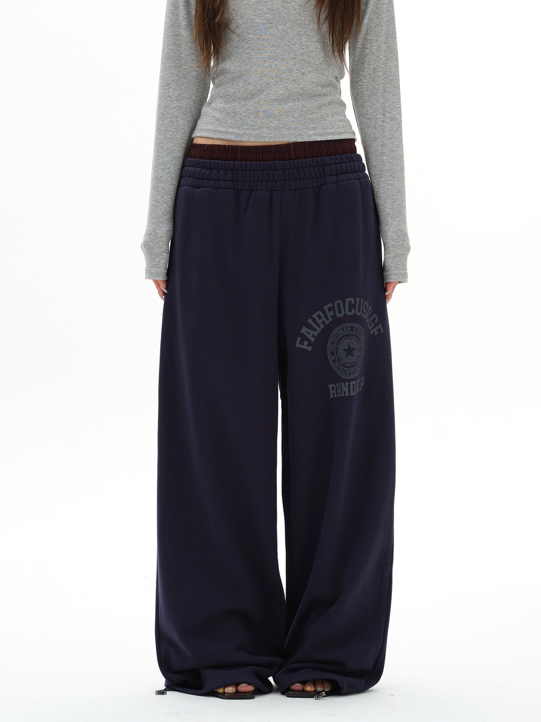 Retro Løs Passform Trykte Sweatpants 