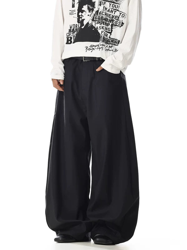 Pantalons larges à taille haute rétro 