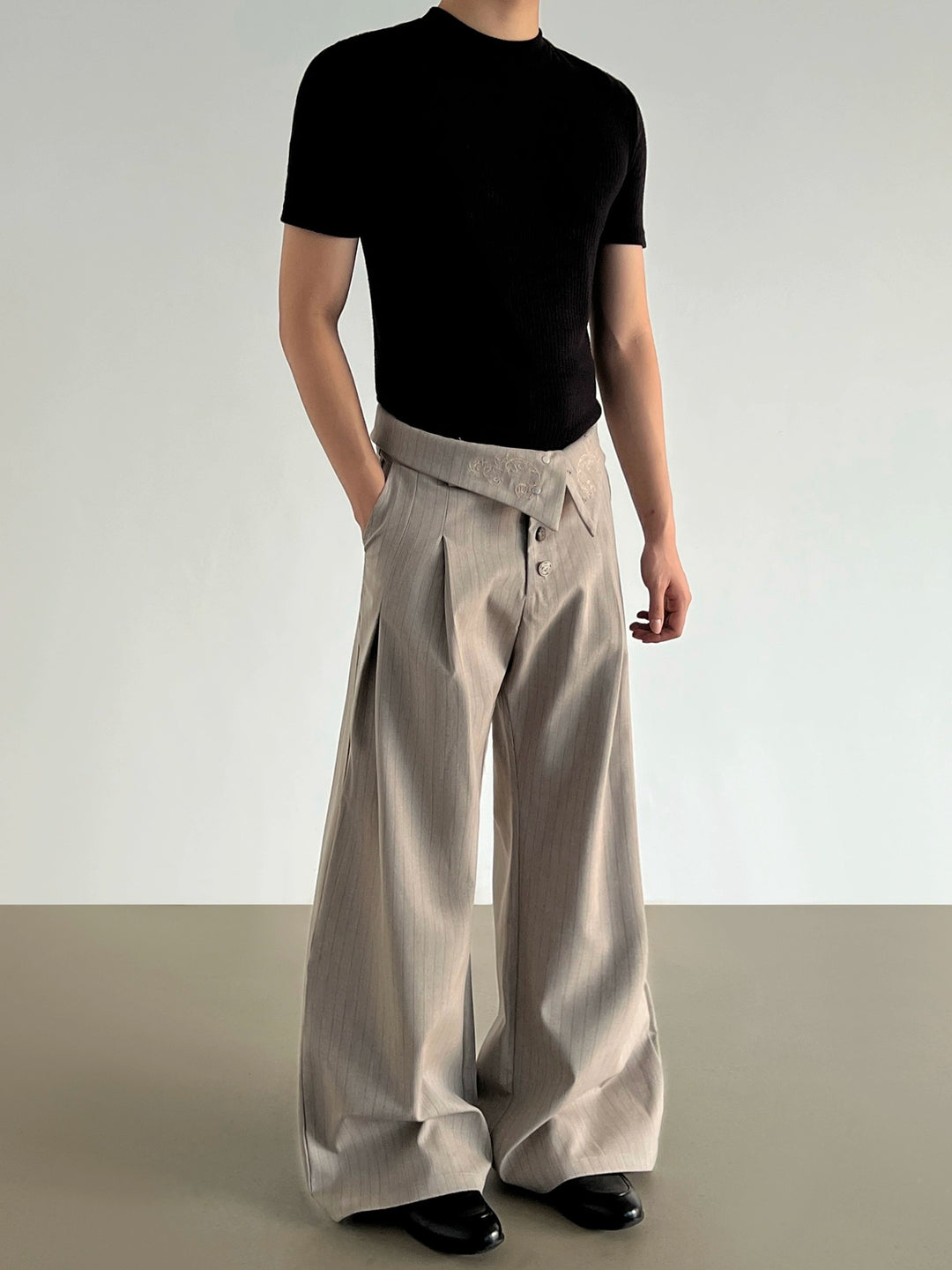 Pleated High Waist Wide Leg Pants