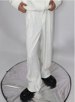 Straight Metal Button Design Loose Pants