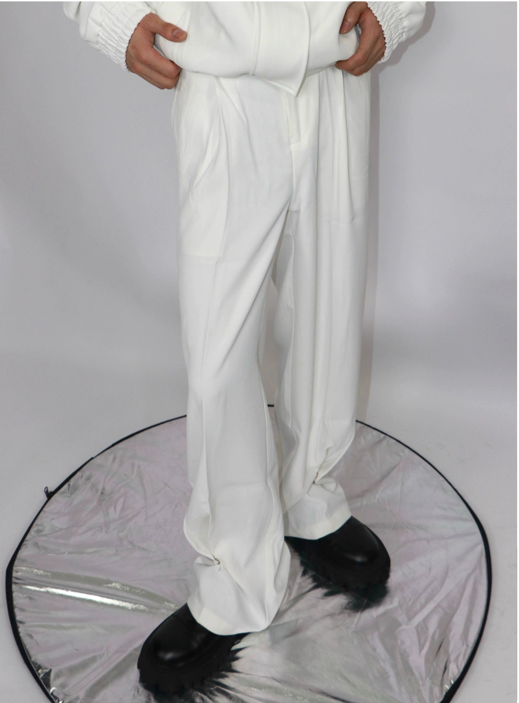 Straight Metal Button Design Loose Pants