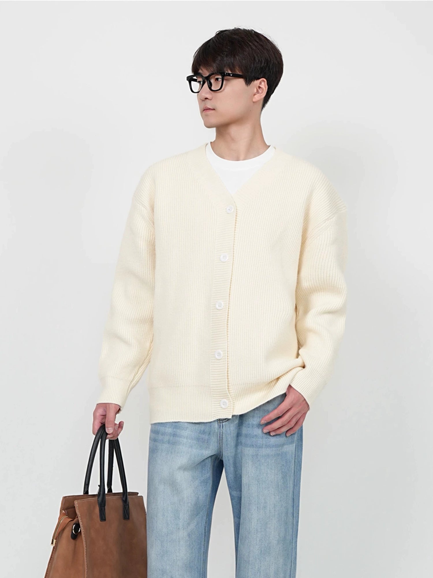 Düğme Önü Triko Hırka Kazak 