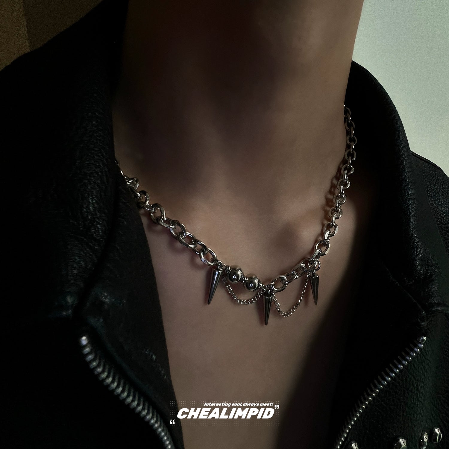 Titanium Steel Rivet Chain Necklace