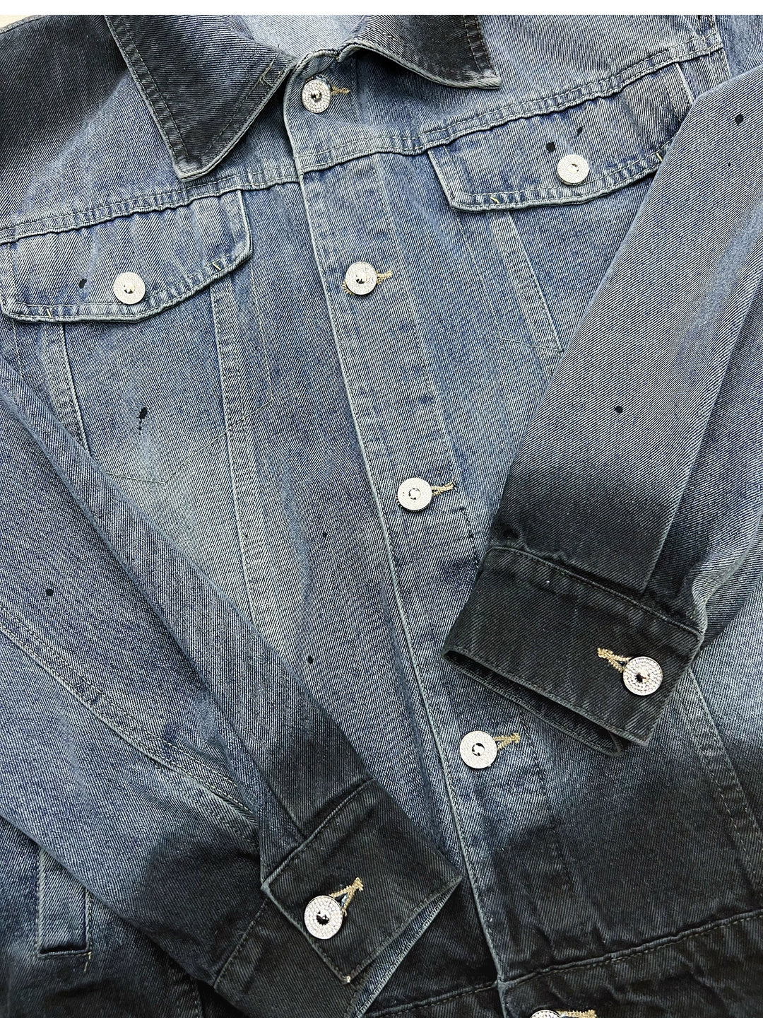 Ensemble de veste en denim dégradé et pantalon 