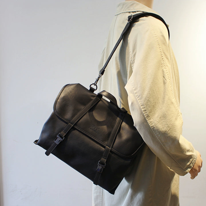 Leather Three-Way Large Capacity Backpack