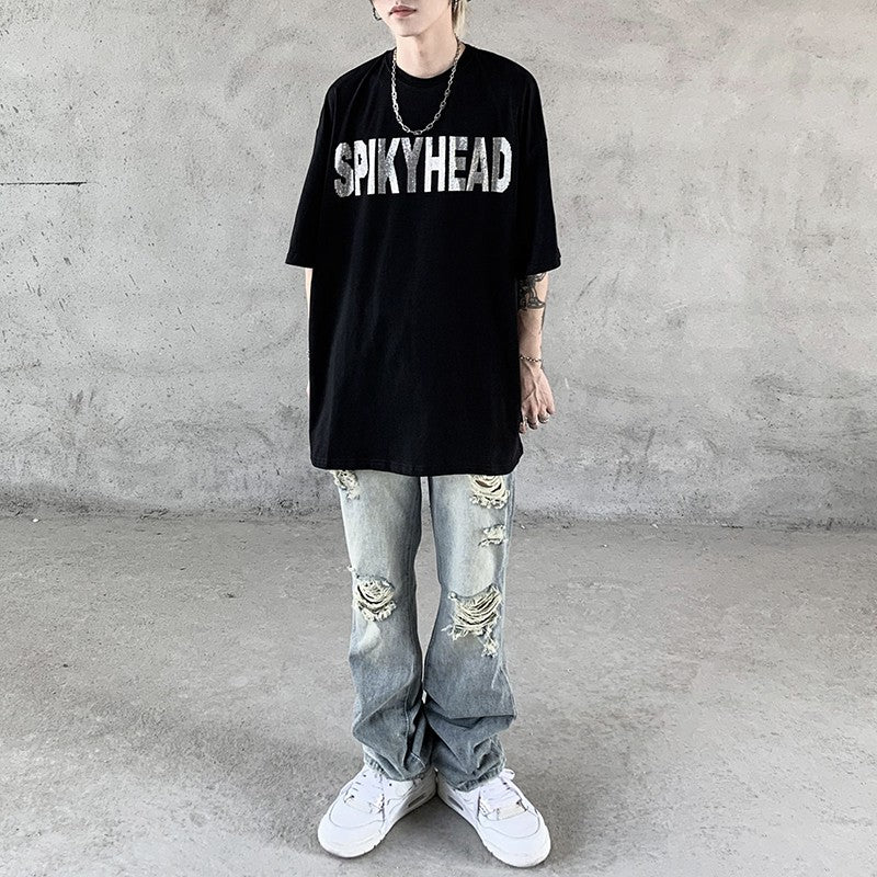 Hip-Hop Loose Fit Spikyhead T-Shirt
