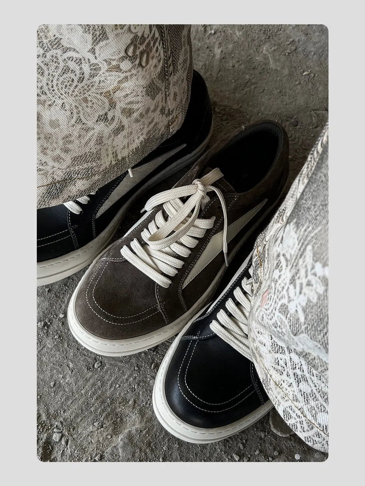 Inverted Curled Toe Leather Sneakers