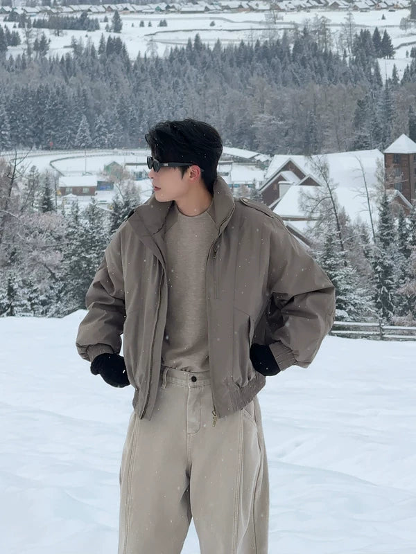 겨울 오리털 짧은 퍼퍼 재킷 