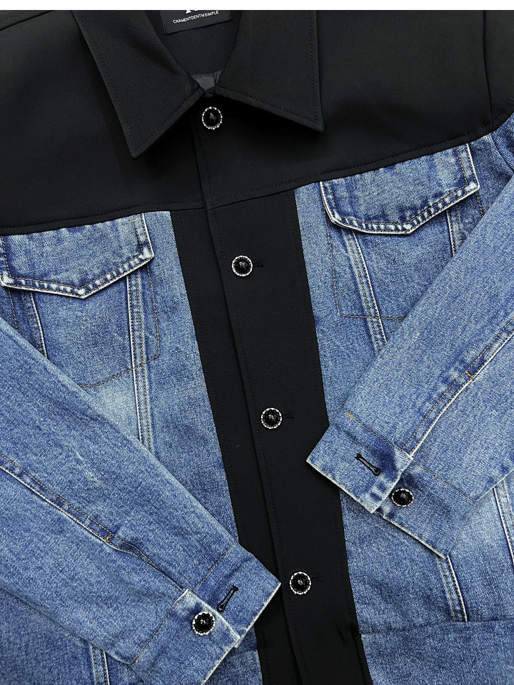 Patchwork Denim Short Jacket
