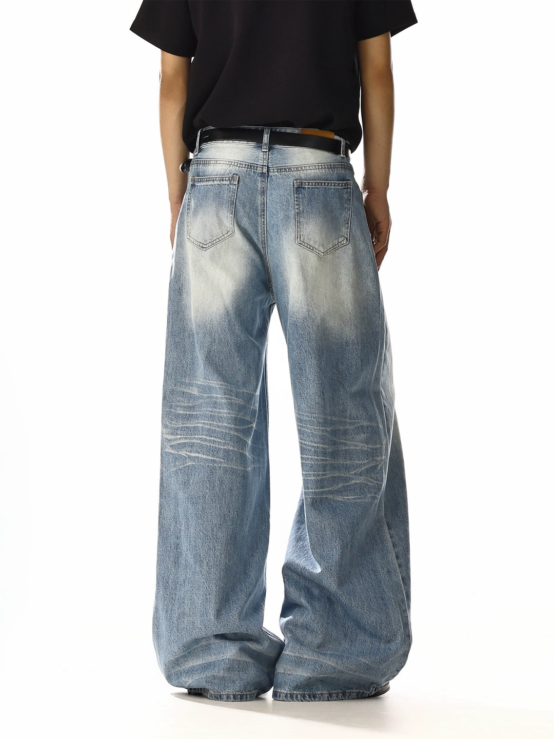 Pantalons en jean large rétro à coupe décontractée 