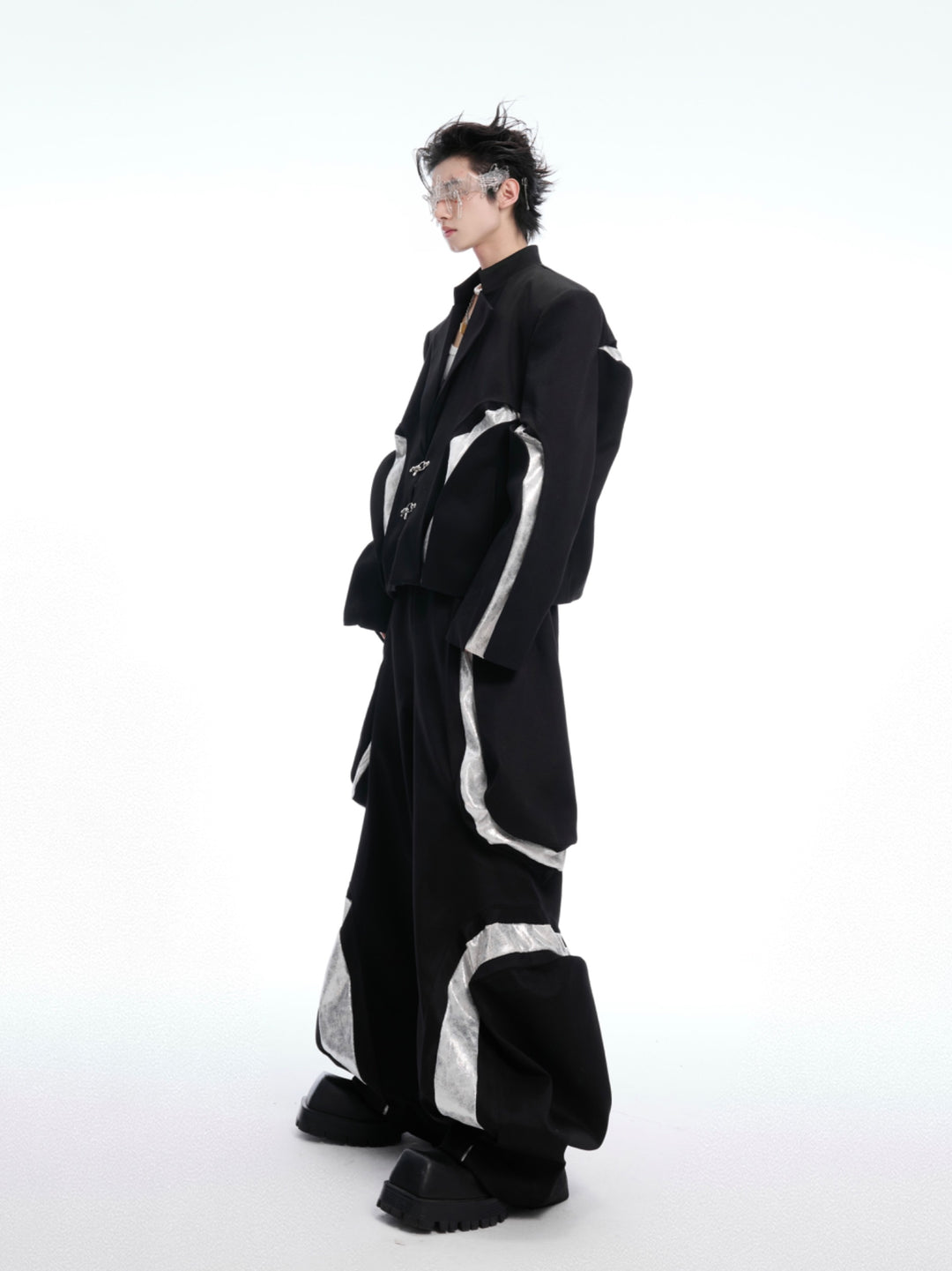 Deconstructed Twill Suit Jacket