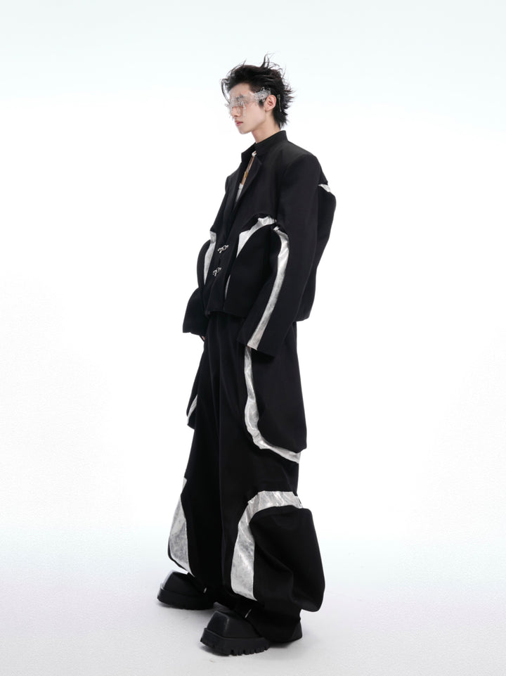 Deconstructed Twill Suit Jacket