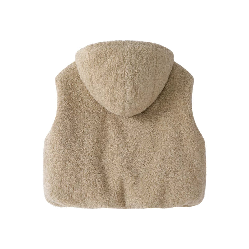 Hooded Sherpa Fleece Zip Vest