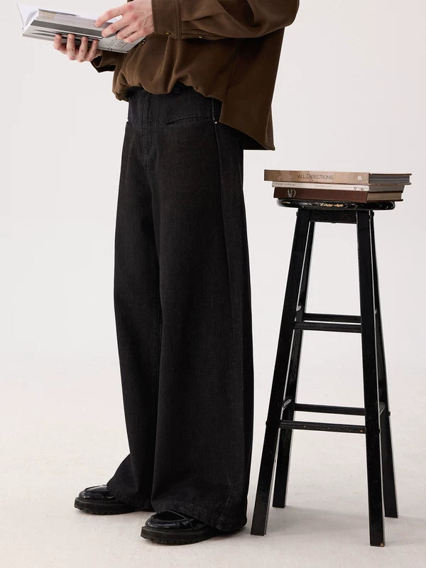 Wide Leg Raw Denim Jeans