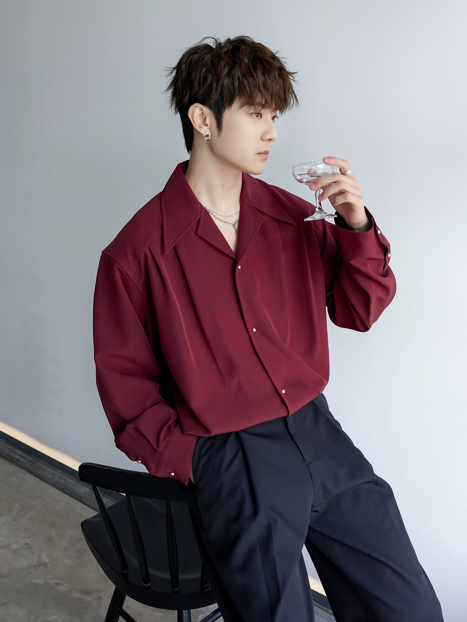 Küba Yaka Uzun Kollu Gömlek 