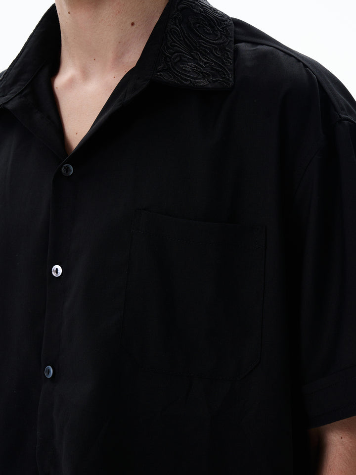 Retro Embroidered Short-Sleeved Shirt