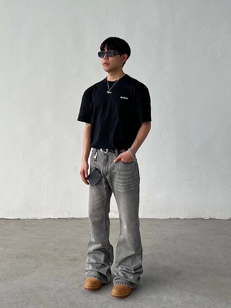 Gray Straight-leg Jeans