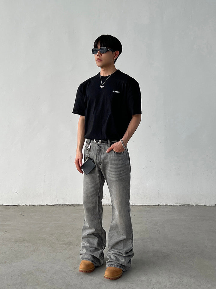 Gray Straight-leg Jeans