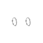 Sterling Silver Bamboo Design Hoop Earrings