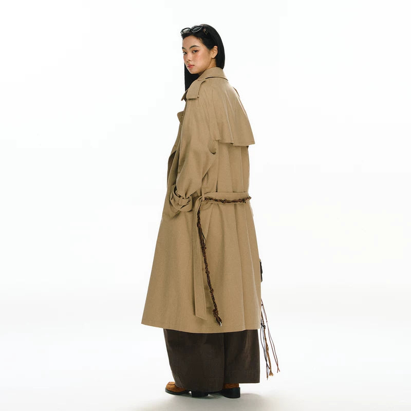 Double-Breasted Belted Trench Coat