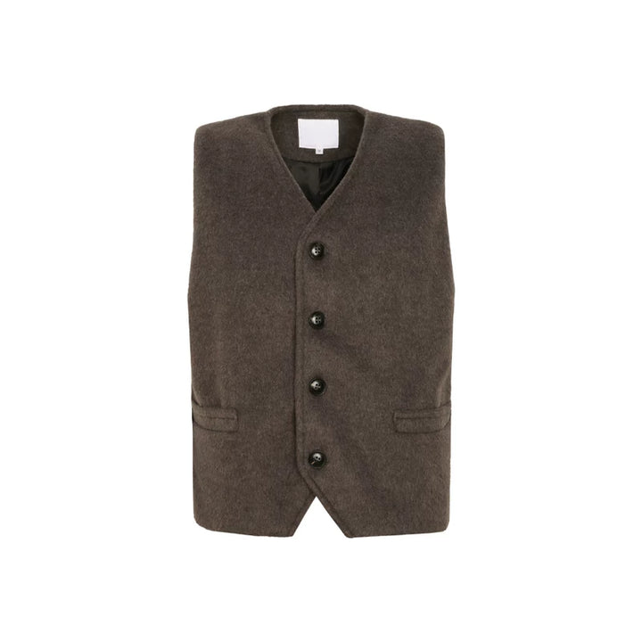 Wool Blend V-neck Single-breasted Vest