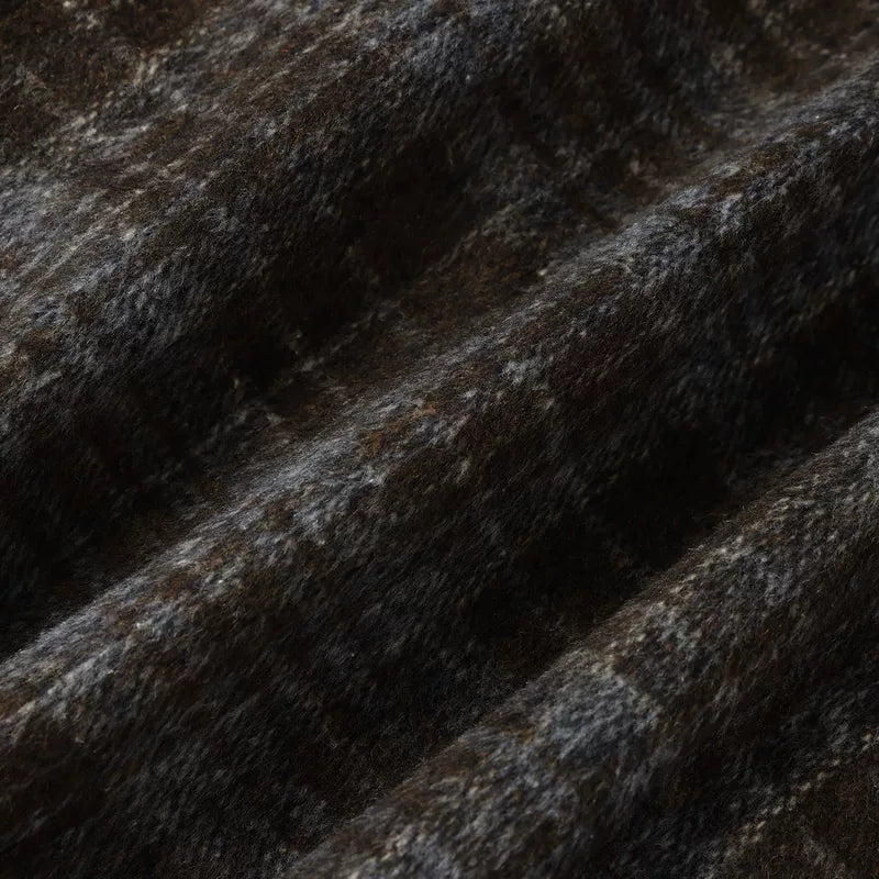 Plaid Wool Loose Fit Retro Coat