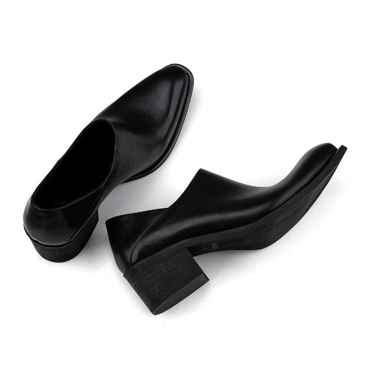 Pointed Toe Leather Chelsea Casual Shoes