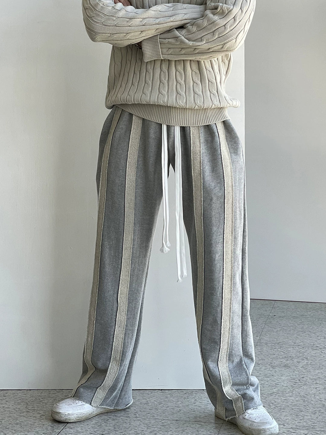 Loose Striped Casual Sweatpants with Drawstring