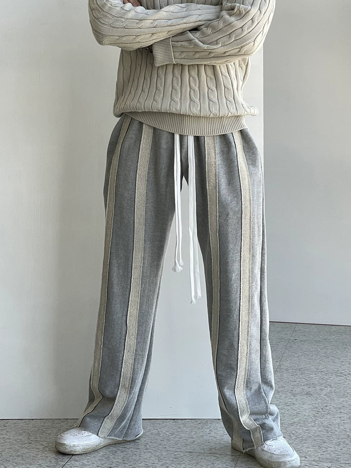 Loose Striped Casual Sweatpants with Drawstring