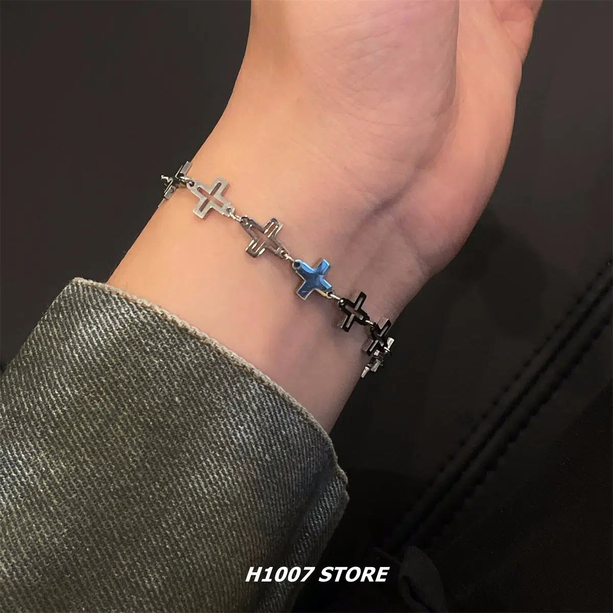 Cross Link Titanium Steel Bracelet