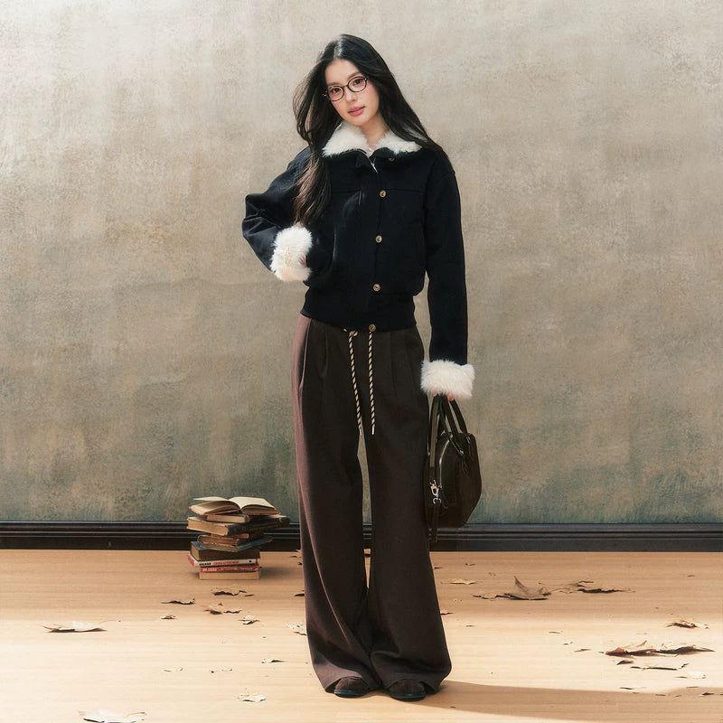 Slim Fit Faux Fur Trimmed Jacket