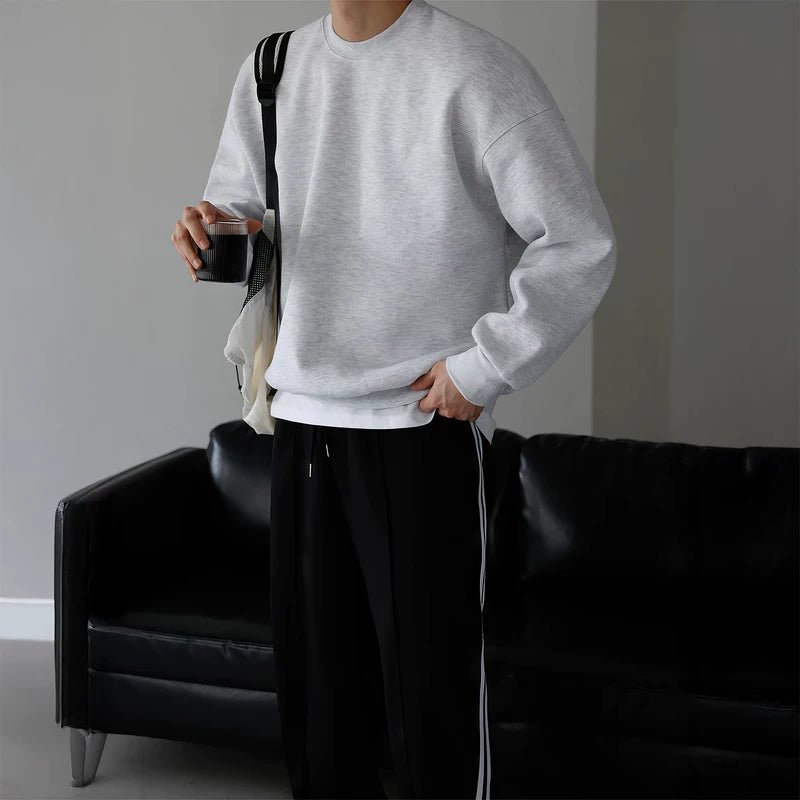 Minimalist Crew Neck Loose Sweatshirt