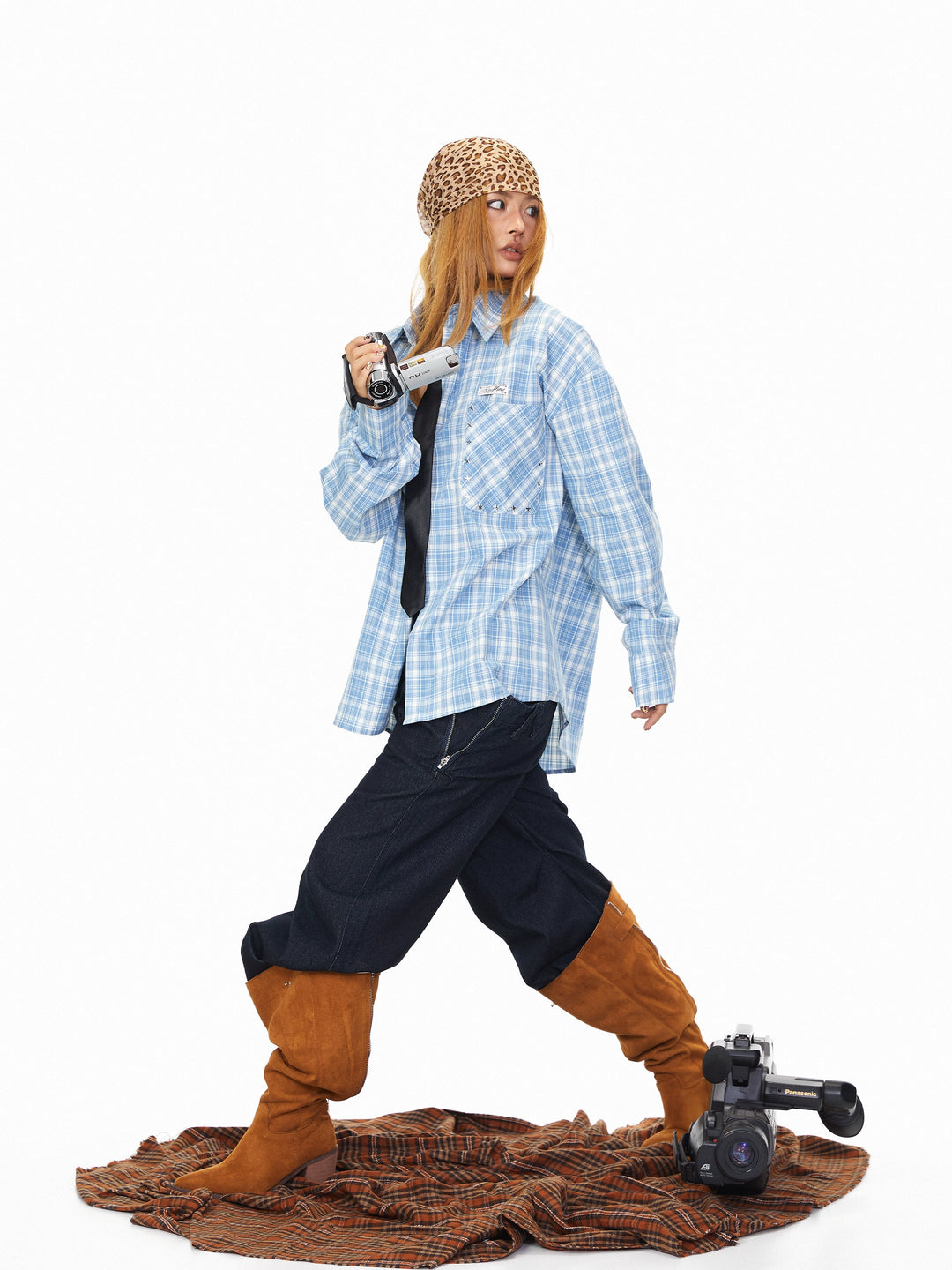 Double Waist Wide Leg Straight Pants