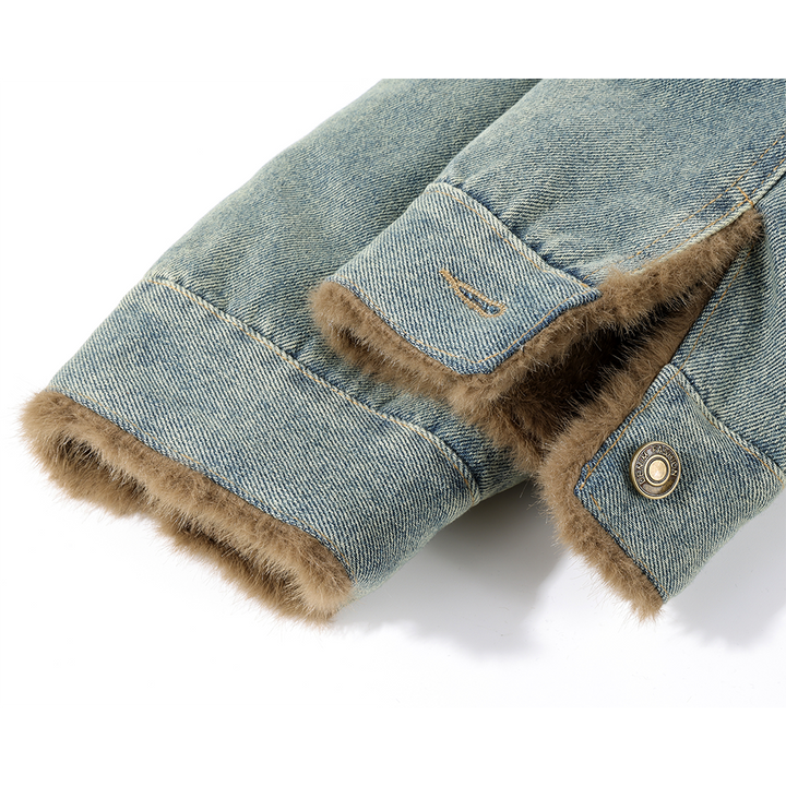 Retro Stand Collar Denim Jacket