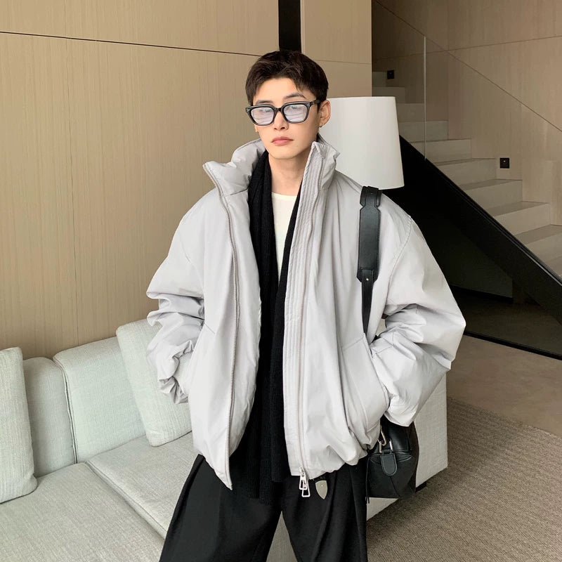 Staande kraag dubbele rits katoen bomberjack 