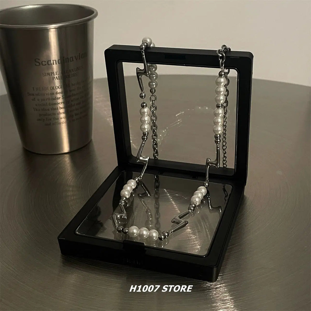 Titanium Steel Pearl Necklace