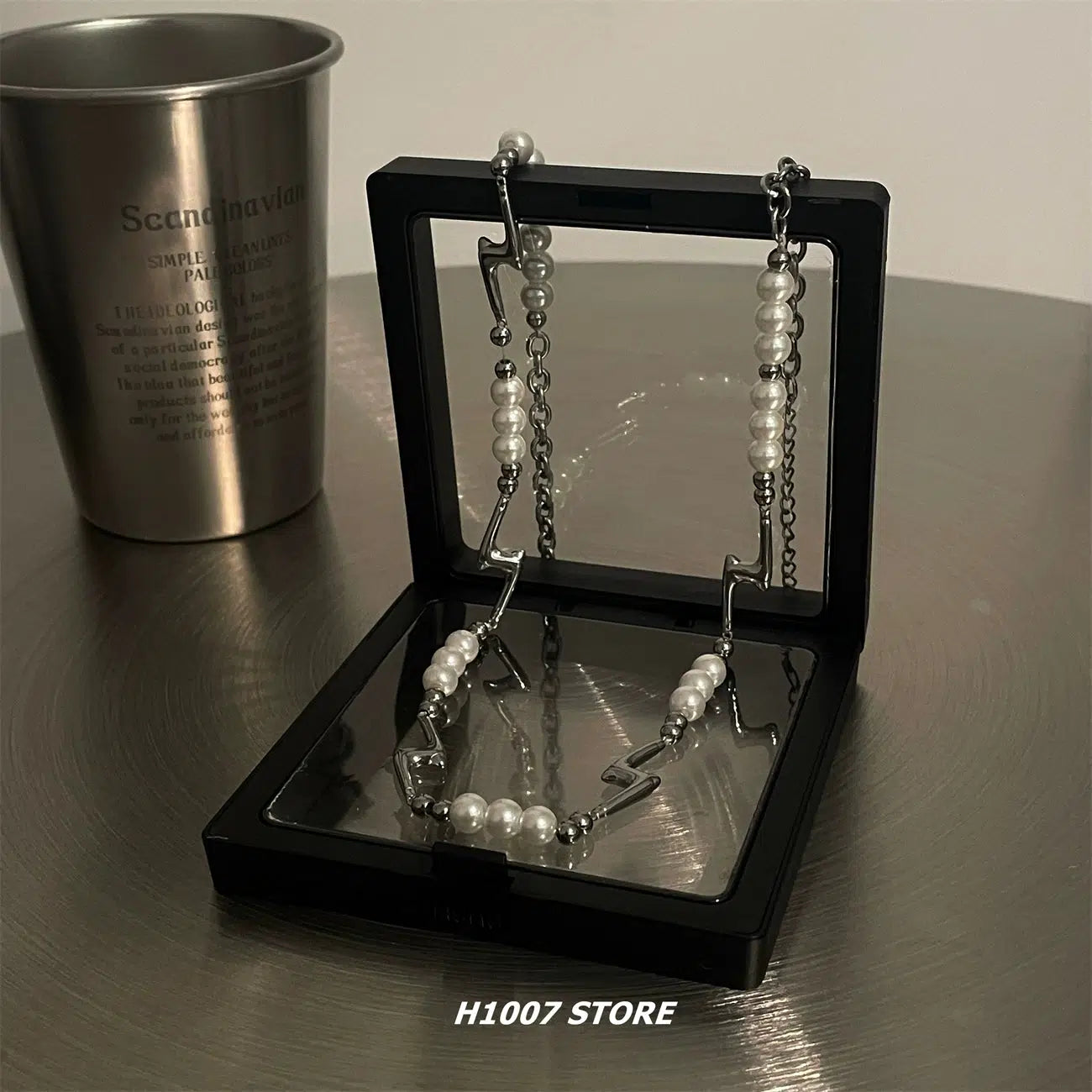 Titanium Steel Pearl Necklace