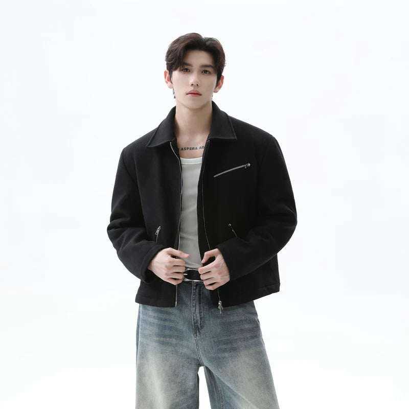 Deconstructed Zipper Wool Jacket