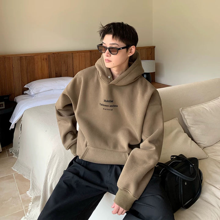 Retro Letter Print Losse Pasvorm Kaptrui 